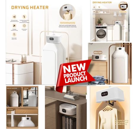Compact Retractable Clothes Dryer, Portable Foldable Mini Electric Laundry Dryer for Underwear & Lightweight Clothes