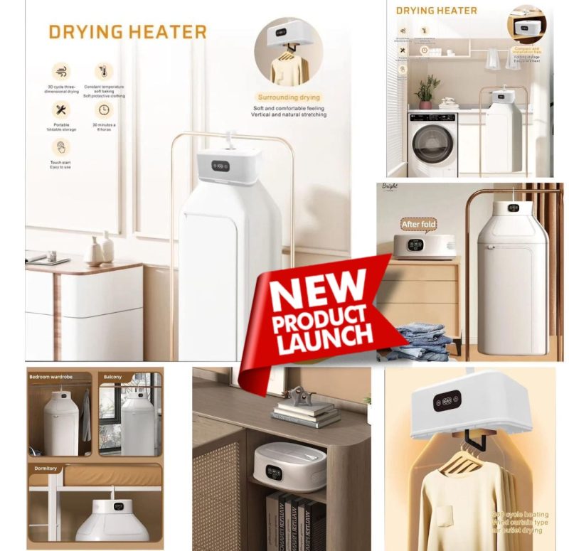 Compact Retractable Clothes Dryer, Portable Foldable Mini Electric Laundry Dryer for Underwear & Lightweight Clothes